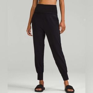 Lululemon Align Super-High-Rise Ribbed-Waist Jogger, Black, Size 14